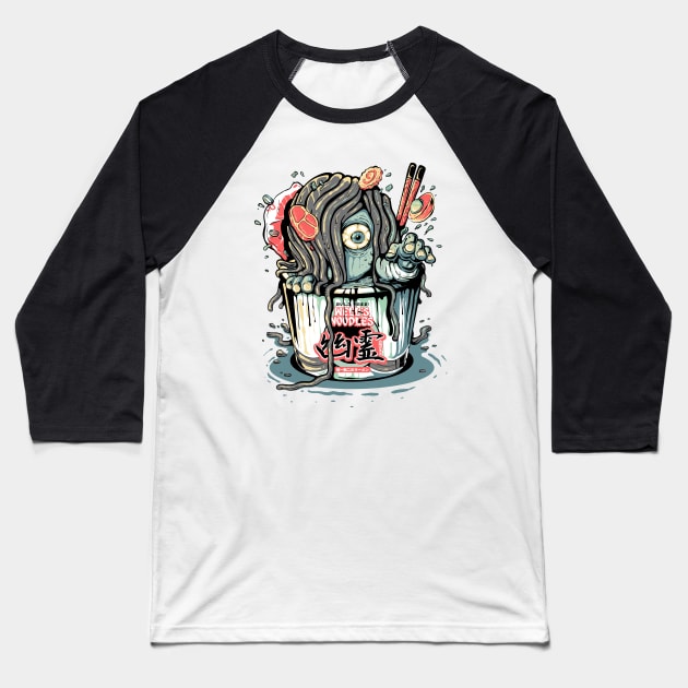 Horror Yurei Ramen III Baseball T-Shirt by demonigote